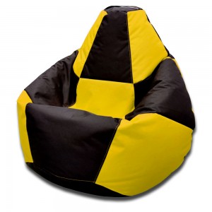 Кресло-мешок Bean Bag Груша Шахматы Oxford XXL Yellow