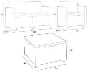 Набор садовой мебели Bica Nebraska 2 Graphite