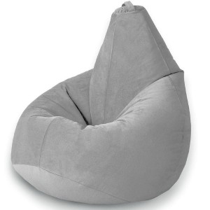 Fotoliu sac Bean Bag Pară Velur XL Silver