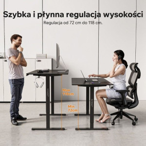 Masă gaming Sense7 Nojo Light 140 x 70 cm Black