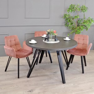 Кухонный стол DP Tokyo Rondo 130x130x75 см Черный мрамор/Black