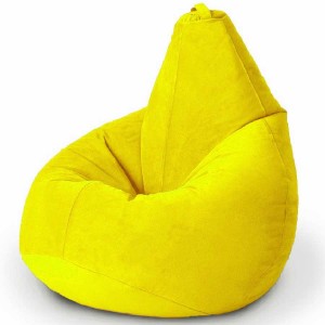 Fotoliu sac Bean Bag Pară Velur XL Yellow