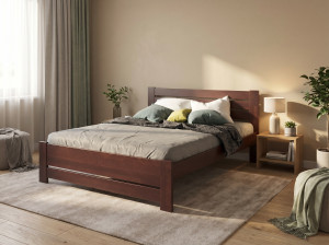Pat din lemn KLEN Karoline 140 x 200 cm Wenge
