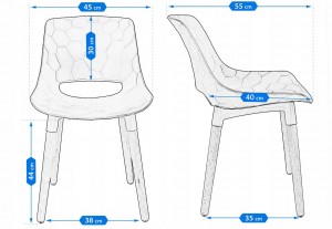 Set 6 Scaune scandinave JUMI Davis Grey