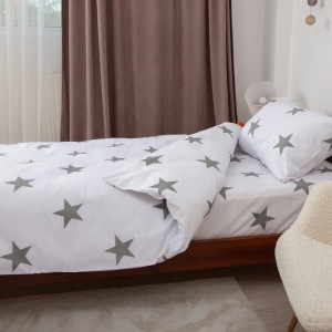 Подростковое постельное бельё "Soft Dreams" 145 x 210 см Stars Grey