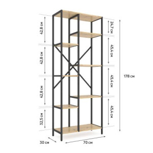 Raft Nex Loft Cascade 178 x 70 x 30 cm Anthracite/Oak Artisan