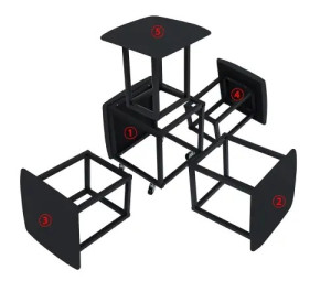 Cub Transformer 5 scaune in 1 Nex Home N7, Gri