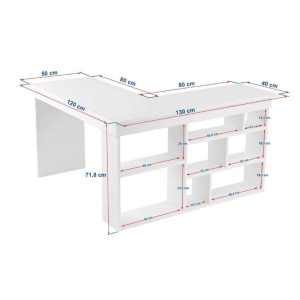 Birou Hanah Home Vesper Venezia Walnut White