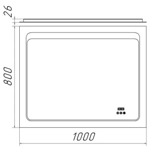 Зеркало с LED подсветкой Bayro Alfa 3C 100 x 80 см 