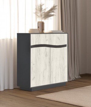 Comoda Yasen Jeneva 1S2U Grafit/Stejar Craft Alb