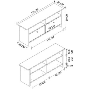 Comod pentru TV Bofigo Bofigo 11-20 Stejar/White