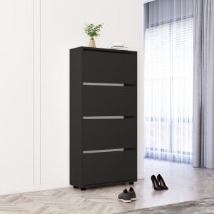 Dulap pentru pantofi Mobildor Leo 4 uși 164x60x27 cm Anthracite