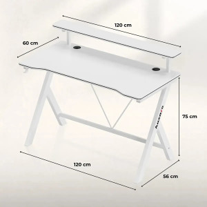 Masă gaming Hero 1.9 White