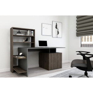 Birou Hanah Home Melis Walnut Anthracite
