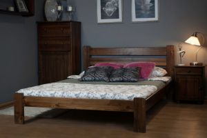 Pat din lemn MM Eliza 90 x 200 cm Nuc