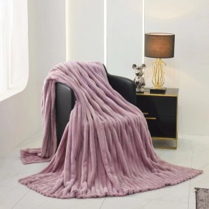 Покрывало Relaxe Home Striped Fleece Powder