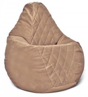 Fotoliu sac Bean Bag Pară "Maserrati" Romb Light Brown