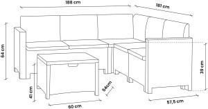 Набор садовой мебели Bica Nebraska Corner Brown