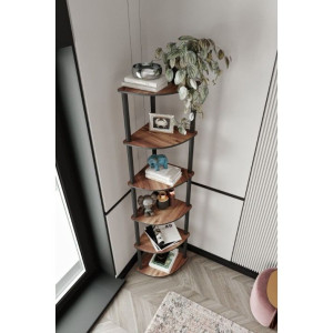 Raft Hanah Home Bookcase 6 Corner Walnut