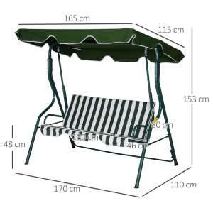 Садовые качели Waltz Rodos Green+White