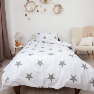 Подростковое постельное бельё "Soft Dreams" 145 x 210 см Stars Grey