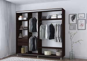 Dulap-cupe Mobildor Aron 220x220x60 cm Wenghe