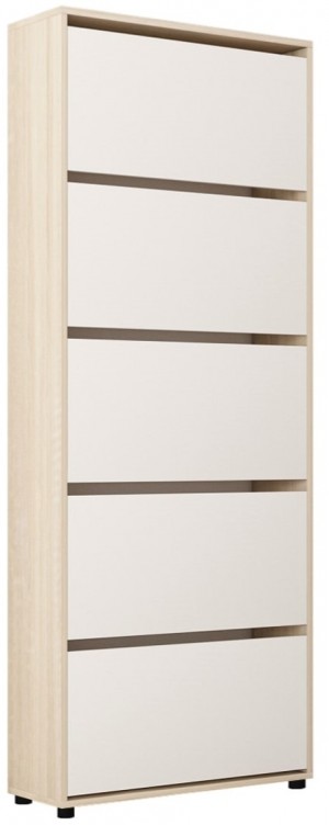 Шкаф для обуви Mobildor Leo 5 дверей 203x80x27 см Sonoma/White