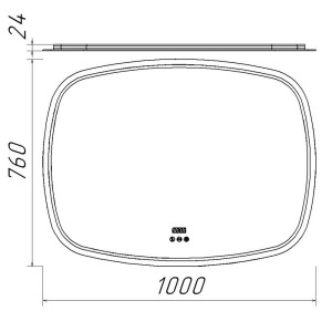 Oglindă cu iluminare LED Bayro Noema 3C 100 x 76 cm 