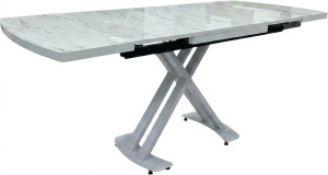 Masă extensibilă Magnus Belgrad Marmo high gloss & white legs