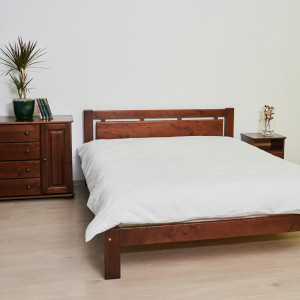 Pat din lemn MobiCasa L 210 140 x 200 cm Brown