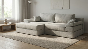 Canapea de colț extensibilă Atlas Silk Rosa 23