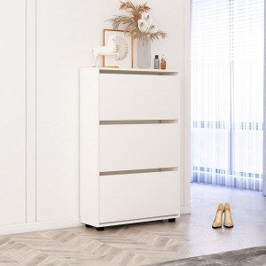 Dulap pentru pantofi Mobildor Leo 3 uși 125x80x27 cm White