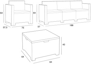 Набор садовой мебели Bica Colorado 3 Brown