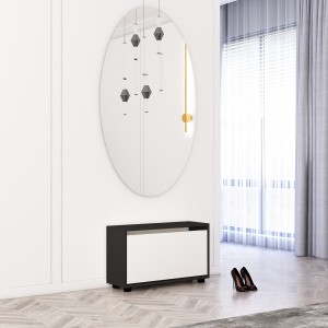 Dulap pentru pantofi Mobildor Leo 1 ușă Anthracite/White