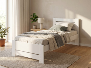 Pat din lemn KLEN Karoline 90 x 200 cm Alb