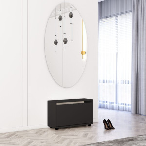 Comodă pentru pantofi Mobildor Leo 1 ușă 47 x 70 x 27 cm Anthracite