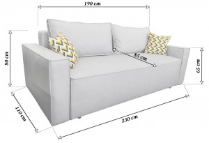 Canapea dreaptă extensibilă DP Kalifornia Beige
