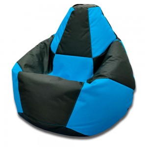 Fotoliu sac Bean Bag Pară Șahmate Oxford L Blue