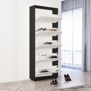 Шкаф для обуви Mobildor Leo 5 дверей 203x80x27 см Anthracite/White