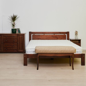 Pat din lemn MobiCasa L 210 140 x 200 cm Brown