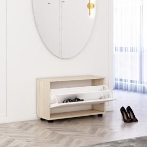 Comodă pentru pantofi Mobildor Leo 1 ușă 47 x 90 x 27 cm Sonoma/White