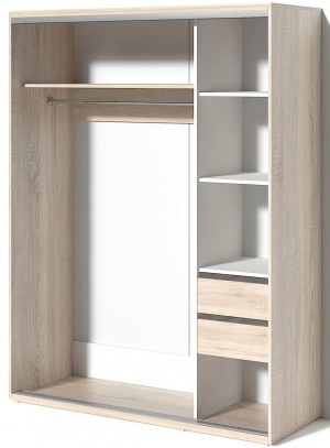 Dulap-Cupe Fabrik Home 2 oglinzi 160x216x60 cm Stejar sonoma