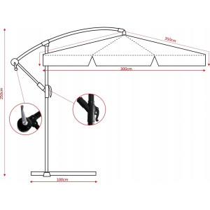 Зонтик GardenLine GAO2866 Beige