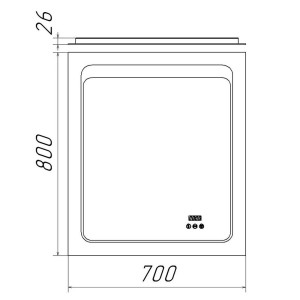 Oglindă cu iluminare LED Bayro Alfa 3C 70 x 80 cm 