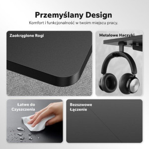 Masă gaming Sense7 Nojo Light 120 x 60 cm Black