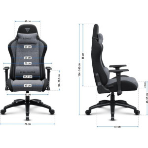 Fotoliu gaming Sense7 Spellcaster FUKU XL Fabric Black/Grey