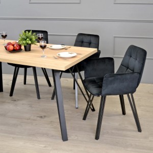 Кухонный стол DP Tokyo 150x80 см Sonoma/Black