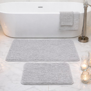 Set Covorașe de baie cu spate antiderapant Grey