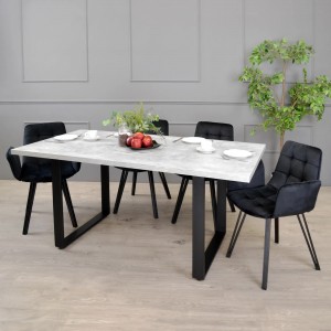 Masă de bucătărie DP Hana 180x90 cm Beton/Black
