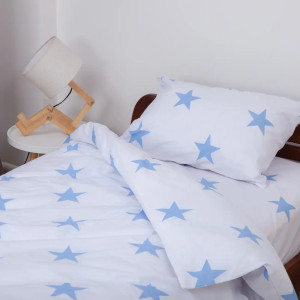 Lenjerie de pat pentru adolescenți "Soft Dreams" 145 x 210 cm Stars Blue